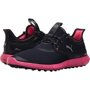 NWT PUMA Women's Ignite Spikeless Golf Shoe, Peacoat Silver-Knockout Pink-7.5 M